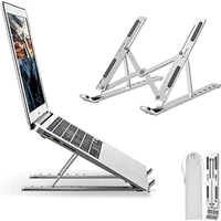 laptop stand adjustable aluminum laptop tablet stand foldable portable desktop holder compatible with all laptops