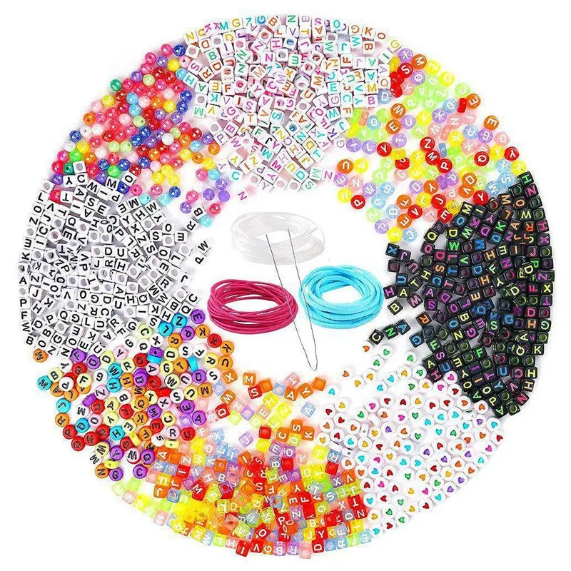 

1300PCS Acrylic Letter Beads for Valentines Bracelets Beads for DIY Jewelry Kit Accessories Handmade Jewelry Material Alphabet L