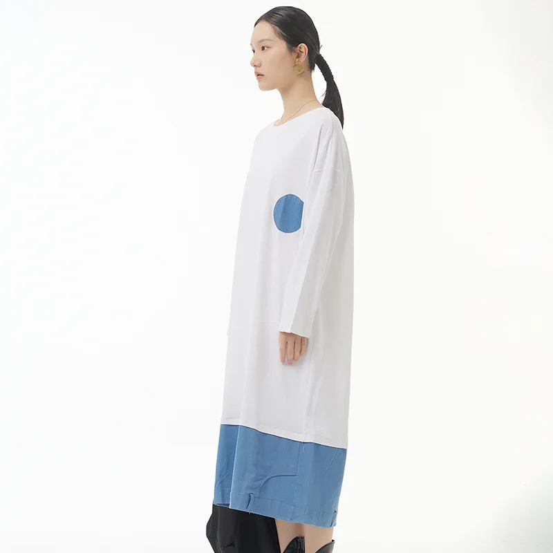 Женское джинсовое платье с вышивкой свободное приталенное большого размера