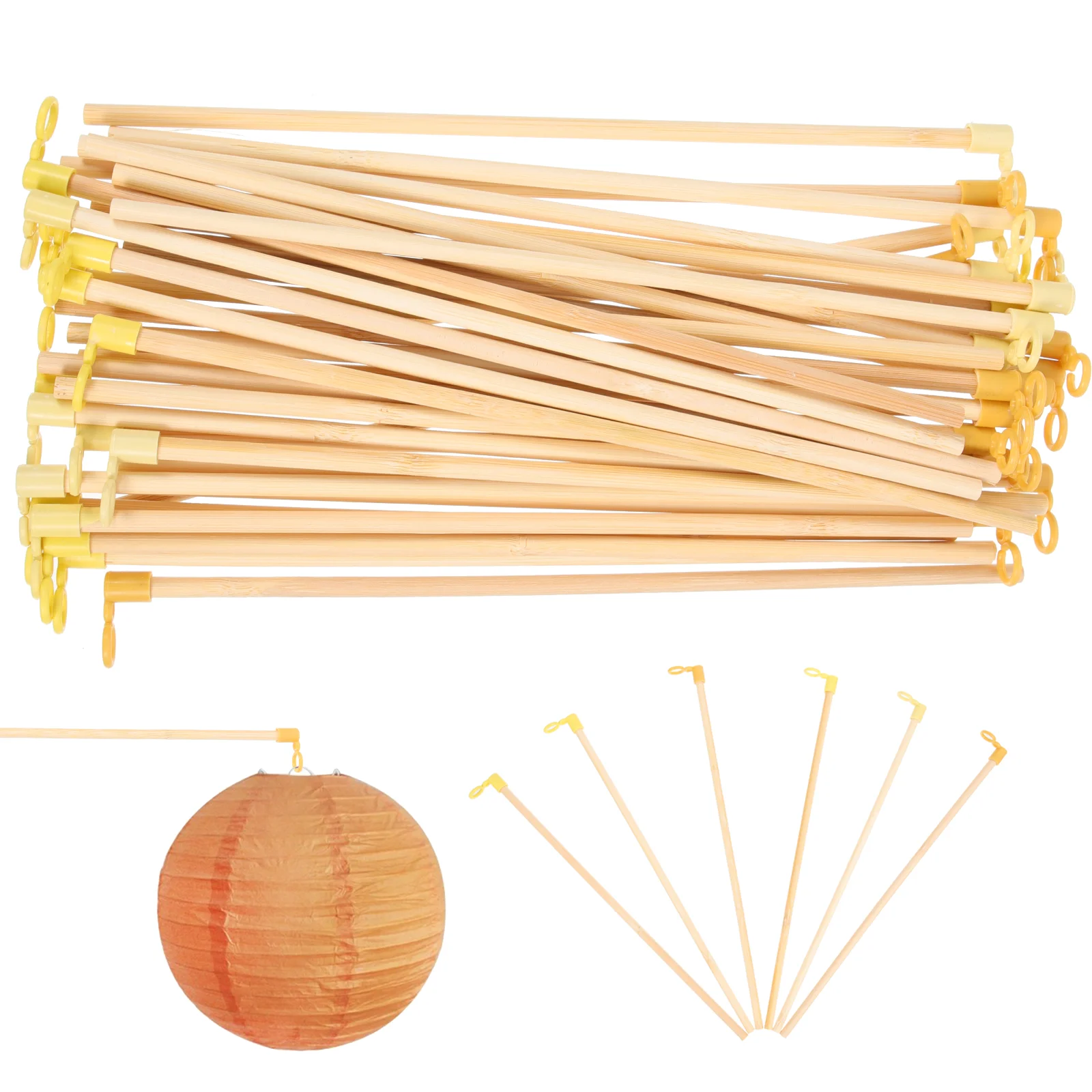 

35 Pcs Bulk Kids Toys Lantern Handle Making Materials Accessories Wooden Handles Lanterns Poles Stick Paper Child