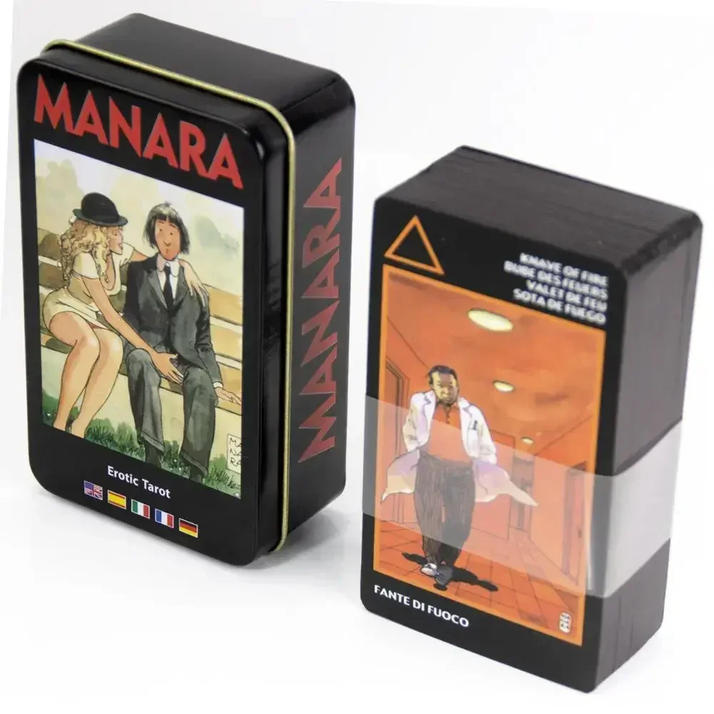Manara Таро колода в жестяной коробке с позолоченными краями для раскрытия удачи