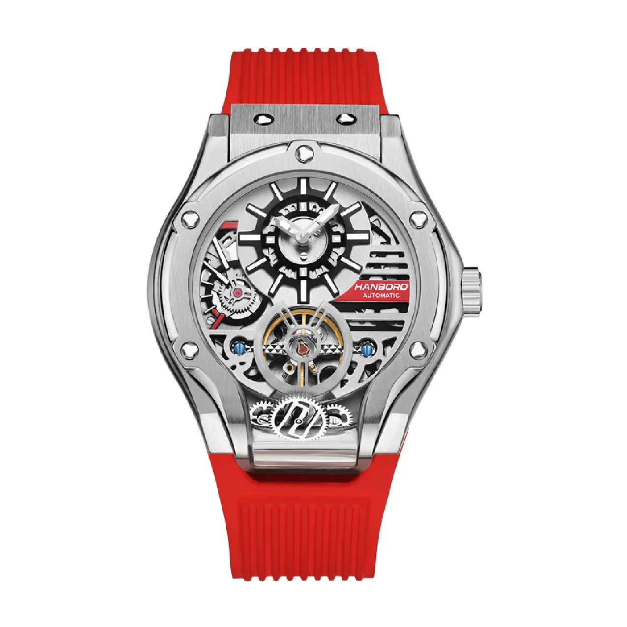 

HANBORO new watch brand limited edition Fully Automatic Mechanical MEN Watches flywheel luminous fashion man clock Reloj Hombre