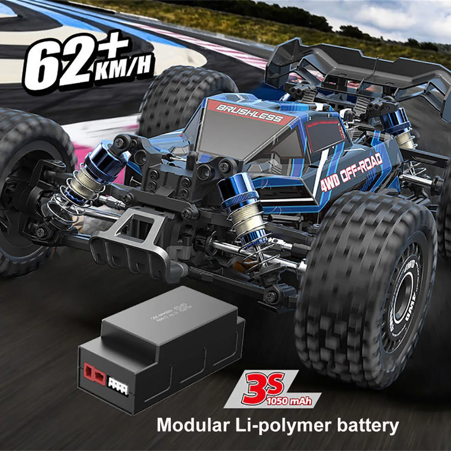 

Mjx Hyper Go 16207/16208/16209/16210 1/16 Brushless Rc Car 2.4g Gps Remote Control Toy Truck 4wd 65kmh High-speed Off-road Buggy