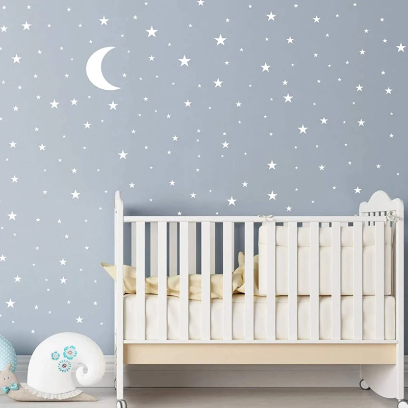 

177 шт. виниловые настенные наклейки в виде луны и звезд для детской комнаты, спальни, потолочные настенные наклейки, домашние декоративные н...