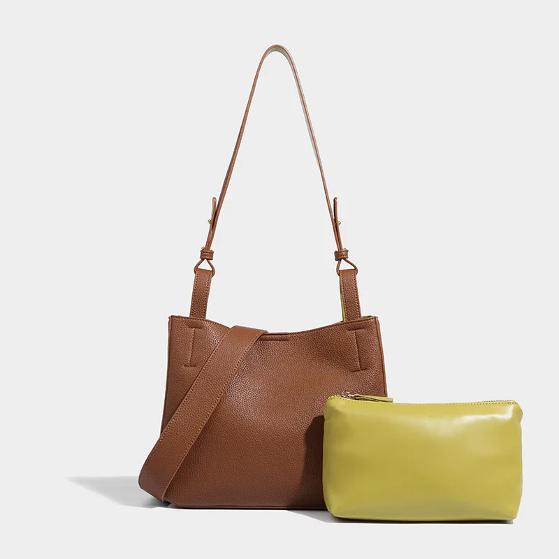 LOERSS Women's Tote Bags Leather Commuting Shoulder Bag Fashion Casual Crossbody Bag Large Capacity Handbag Adjustable Strap