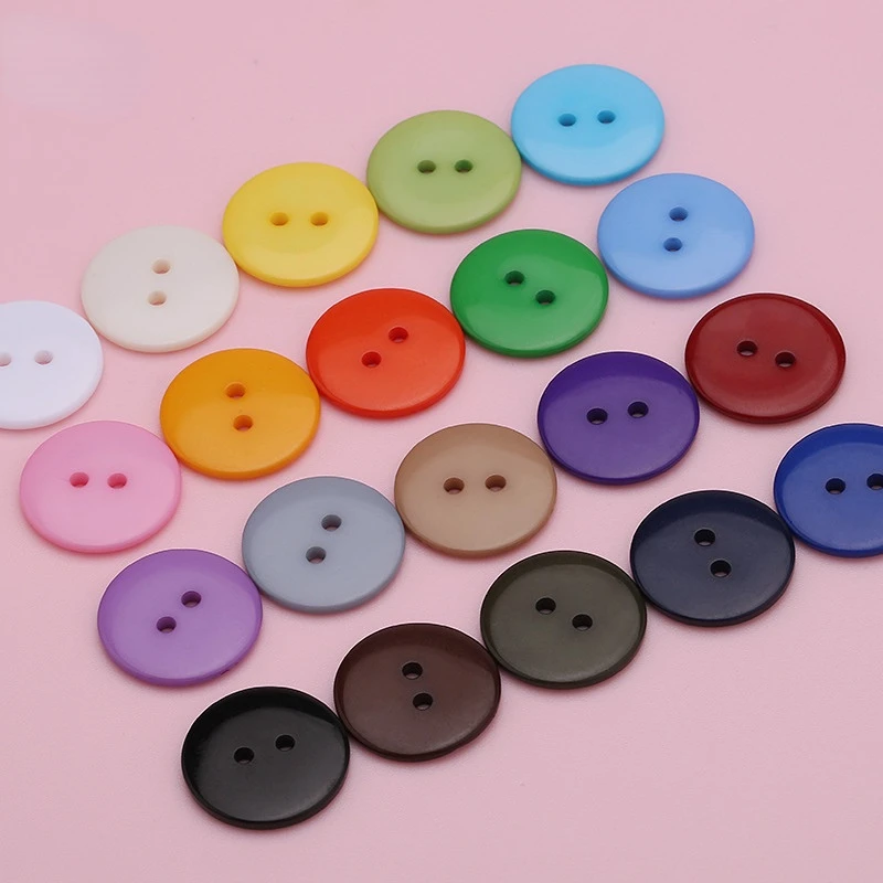 Разноцветные маленькие пуговицы с двумя отверстиями, 9-30 мм