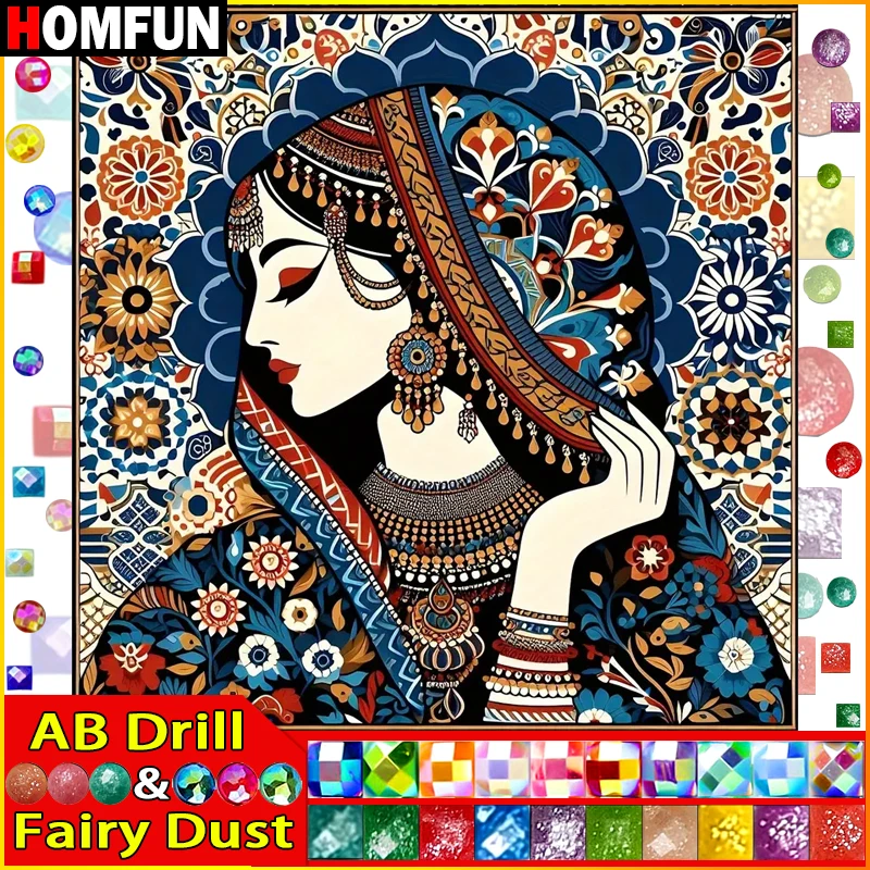HOMFUN Фея Пыль AB Алмазная картина Полная квадратная/круглая дрель 5D DIY