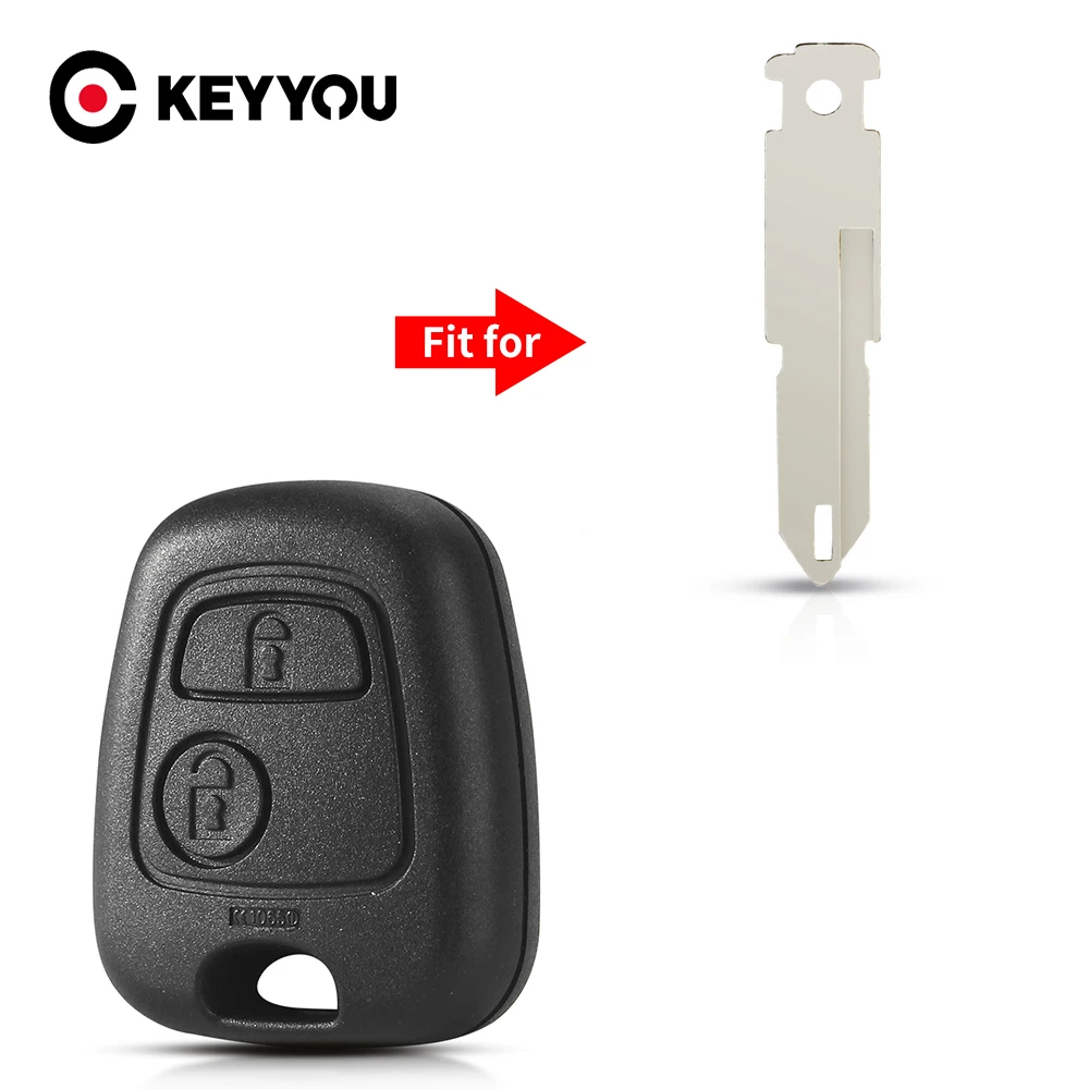 

Чехол для дистанционного ключа KEYYOU, брелок для входа 2 для Peugeot 106 206 306 406, без кнопок с лезвием