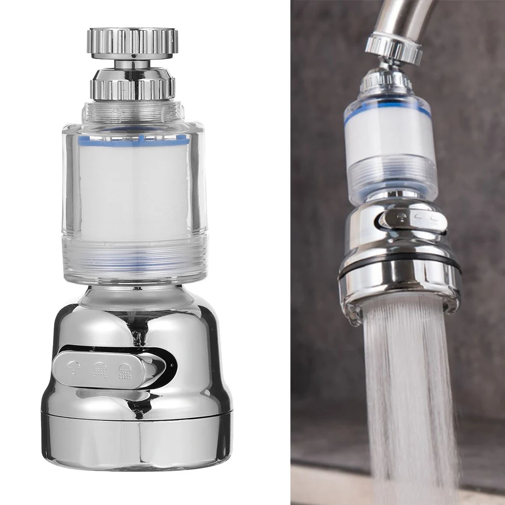 

3 Modes 360° Aerator Faucet Nozzle Kitchen Water Purifier Filter Diffuser Water Saving Swivel Tap Connector Sprayer Hardware