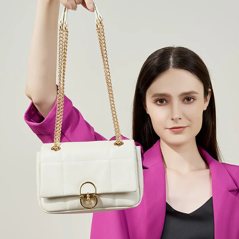 Модная Универсальная женская сумка золотистого цвета с ромбовидным узором