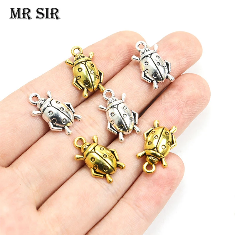 

20pcs Antique Silver/Gold Color Ladybird Alloy Charms For Jewelry Making Necklace Bracelet Cute Earring DIY Pendants Accessories