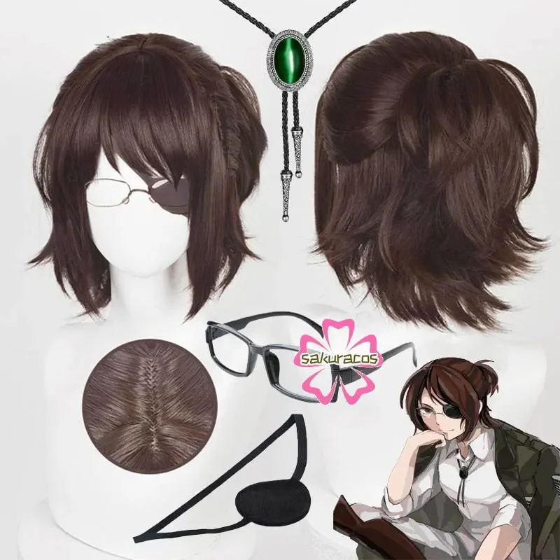 Парик для косплея Hange Zoe парики из темно-коричневых волос на Хэллоуин косплей