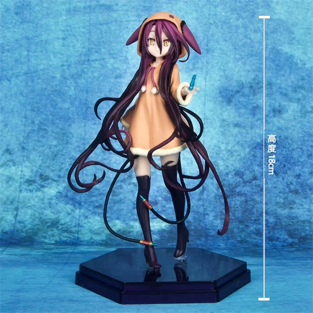 

18cm No Game No Life:Zero Anime Figure Schwi Jibril Action Figure No Game No Life Shuvi Dola Shiro Figurine Model Doll Gift