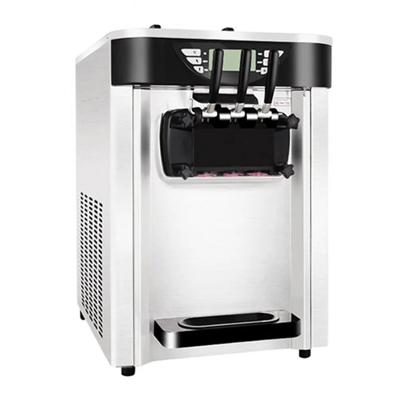 Commercial Soft Ice Cream Machine 3 Flavors Desktop Ice Cream Cone Stainless Steel Ice Cream Machine For Sale