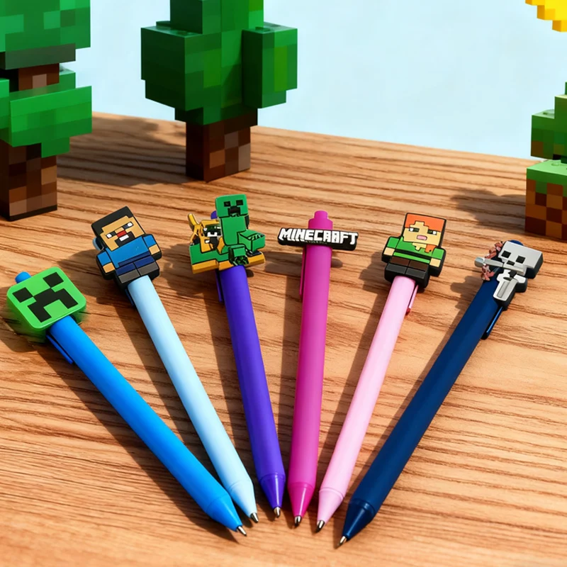 Фото Новая практичная гелевая ручка в стиле игры Pixel Game, с дизайном Minecraft, для студентов, подарок на выпускной, школьные принадлежности, подарок на день рождения №1