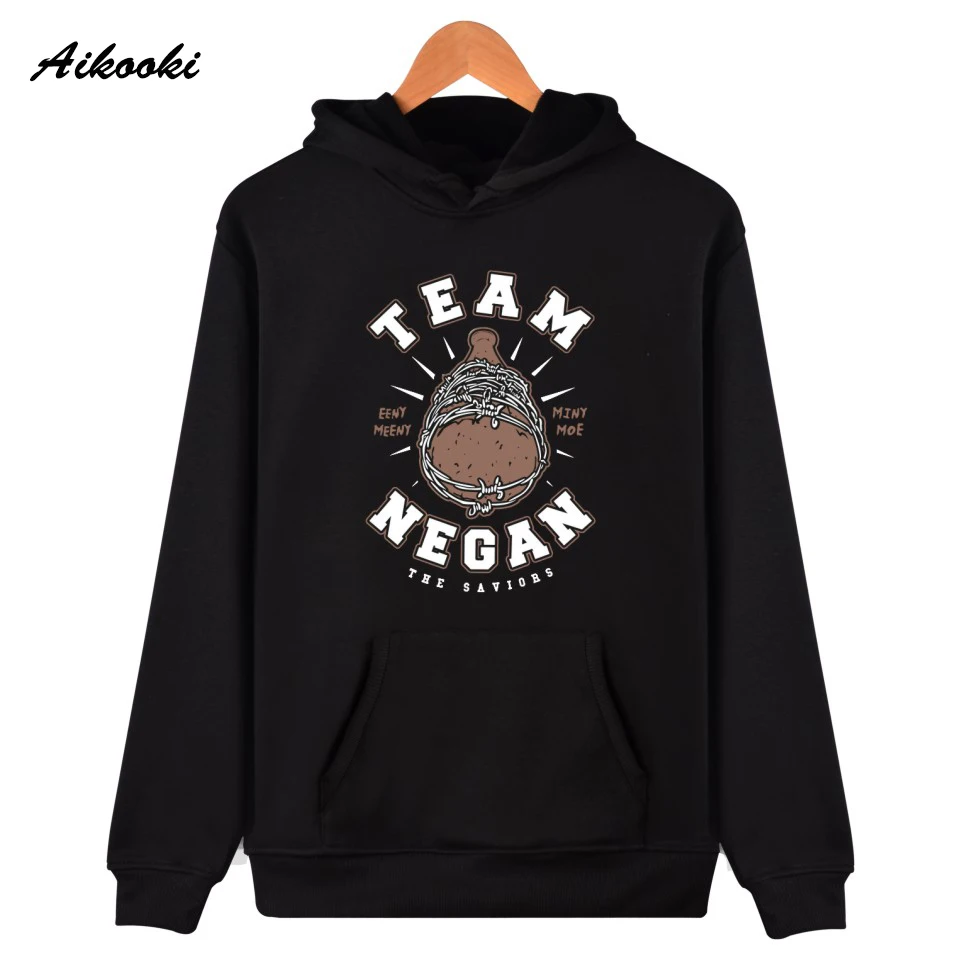 

Популярные черные толстовки в стиле Харадзюку с принтом «Negan Lucille», свитшоты для мужчин и женщин, удобная толстовка, повседневные пуловеры д...