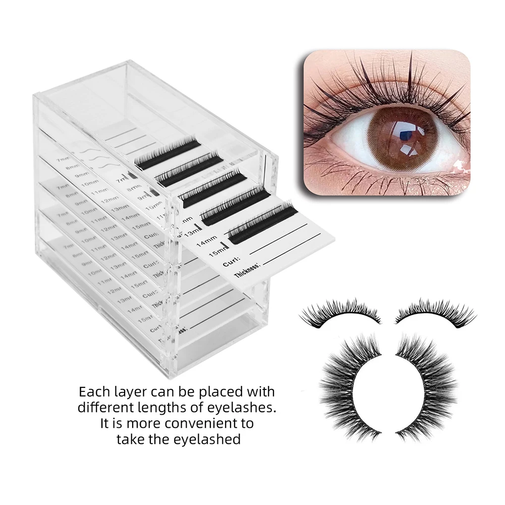 

5 Layer Eyelash Display Box Acrylic Eyelash Extension Storage Box Pull Type Eyelash Extension Organizer Transparent Makeup Tools