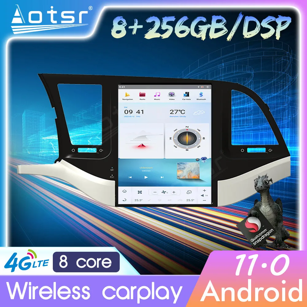 

Android 11 автомобильный Радио центральный мультимедийный плеер Carplay приемник для Hyundai Elantra 2016 2017 2018 2019 аудио стерео головное устройство