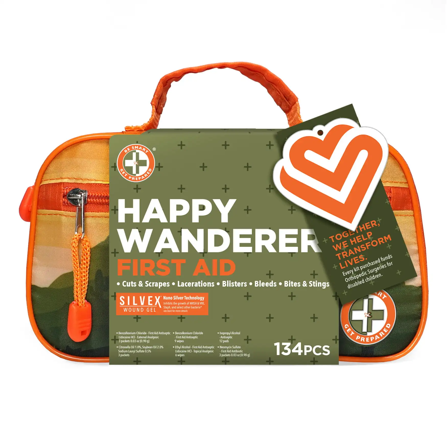 

Be Smart Get Prepared Outdoor First Aid - Happy Wanderer, 134 Pcs