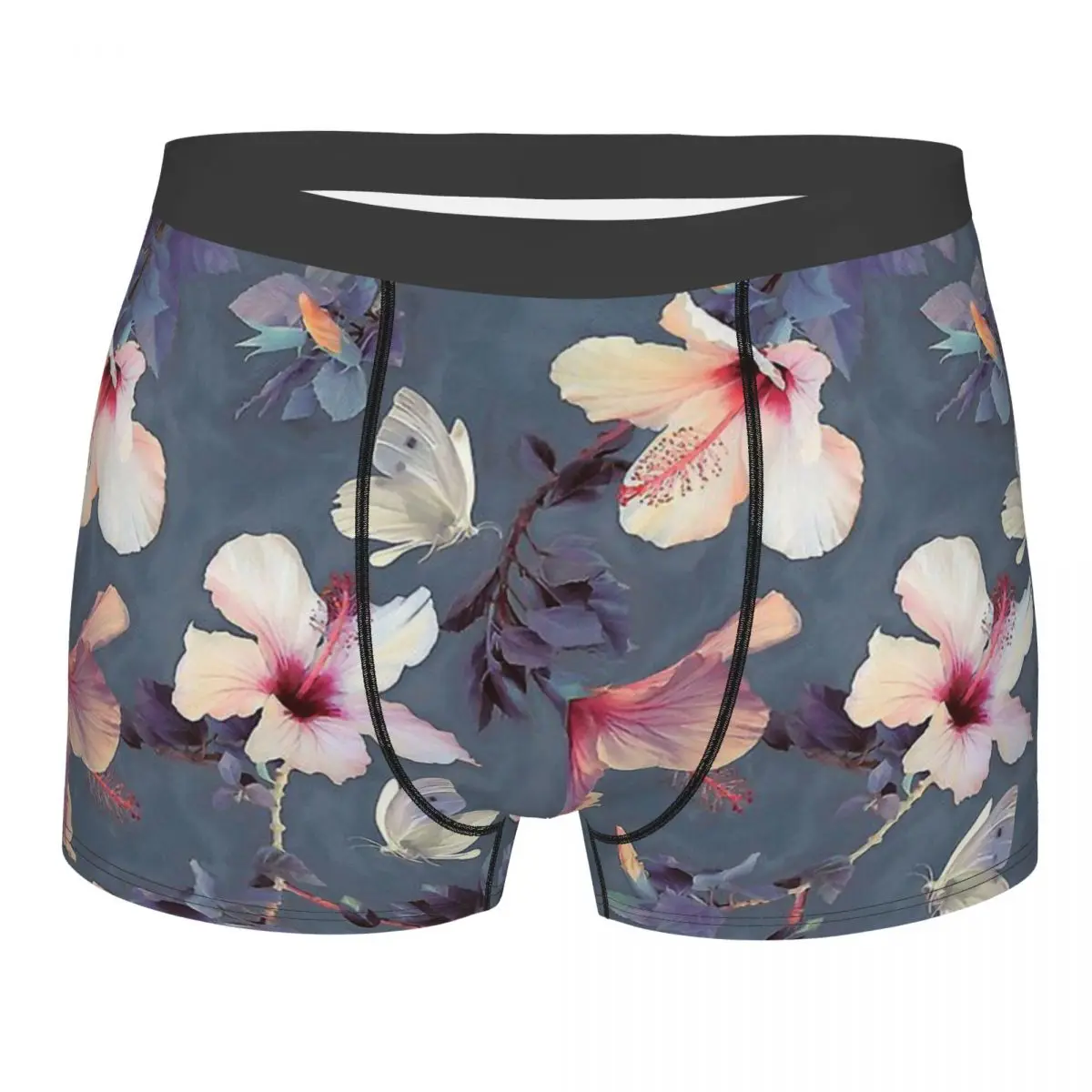 

Butterflies Hibiscus Flowers A Painted Pattern Tropical Leaves Beach Cool Underpants Panties Shorts Boxer Briefs Man Underwear