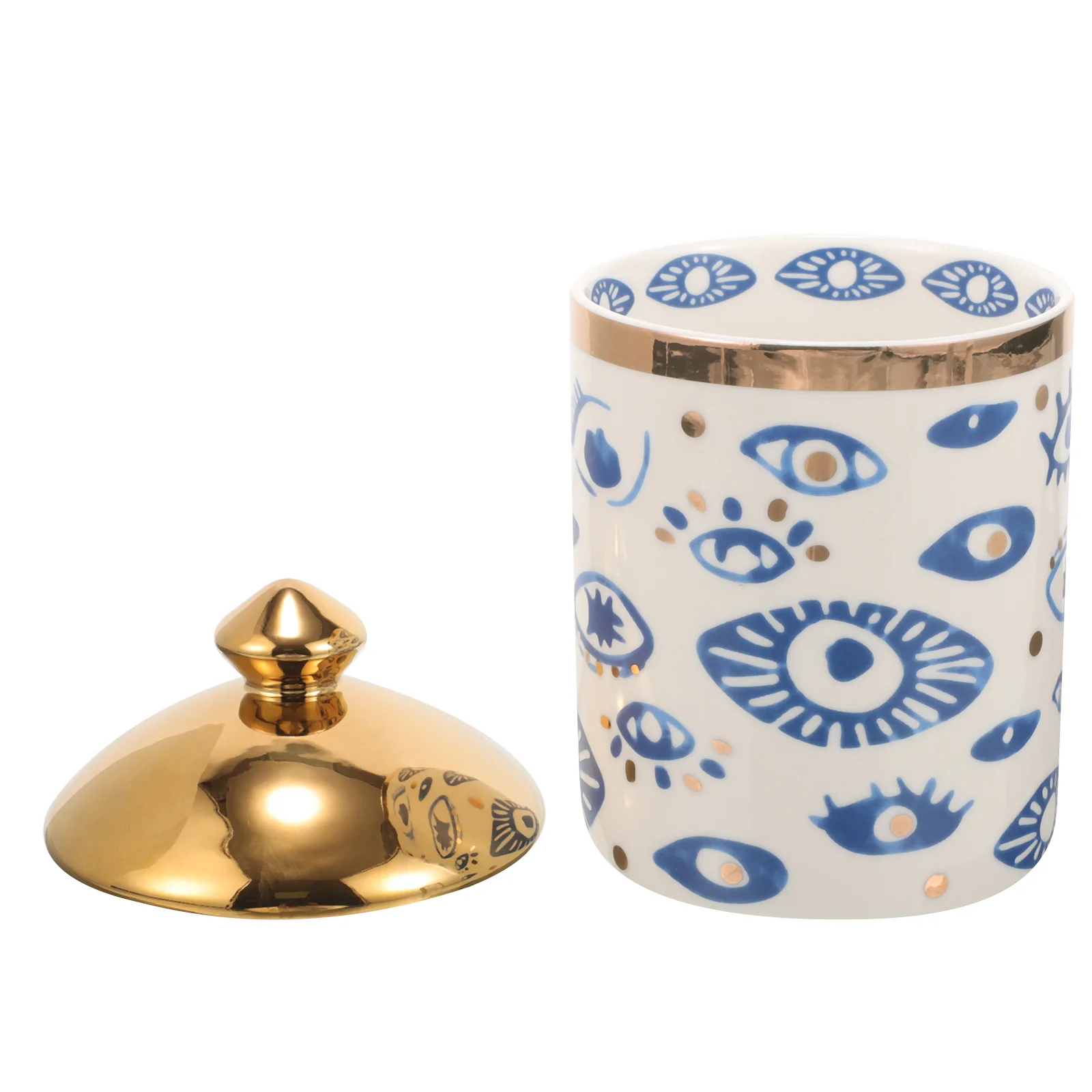 

Cup Decoration Decorative Jar Cotton Swab Holder Lid Aromatherapy Tabletop Desktop Ceramic