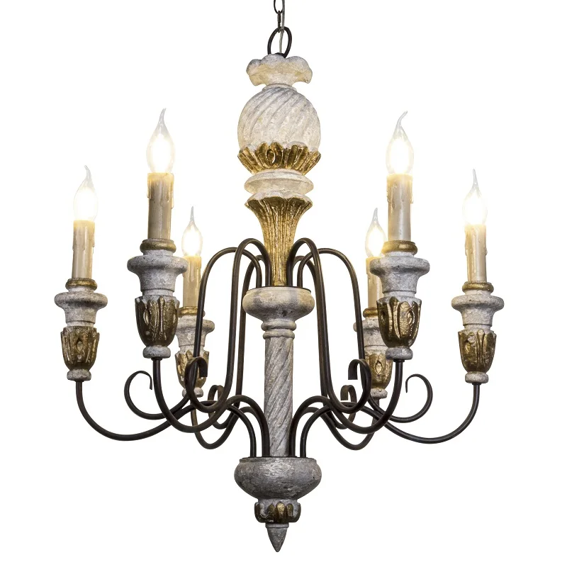 

Wooden Chandeliers Vintage Wrought Iron Chandelier Living Room Bedroom Kitchen Lustre Indoor Home Decor Lights Fixtur Free Gift