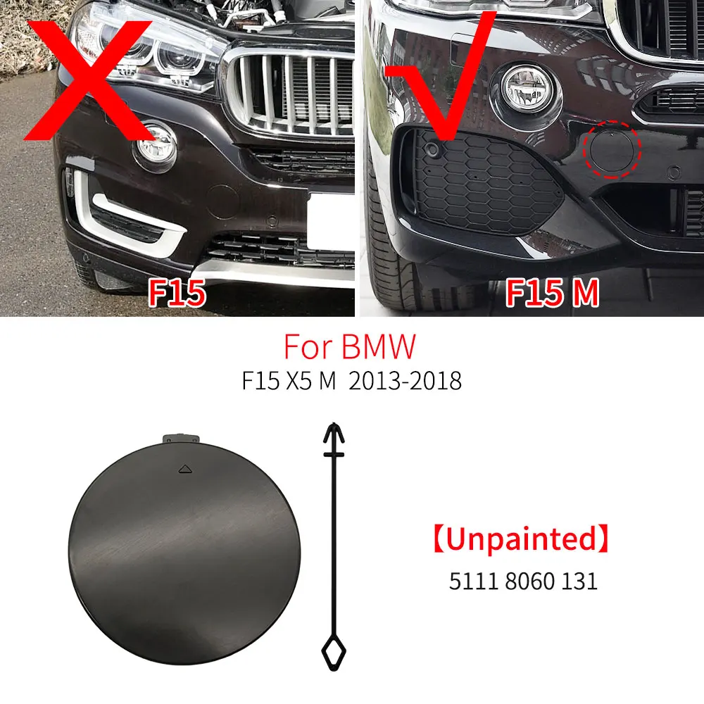 

Для BMW F15 X5 M Sport 2014-2018 автомобильный передний бампер, крюк прицепа, буксировочная крышка, сменный аксессуар, черный, белый цвет 51118060131