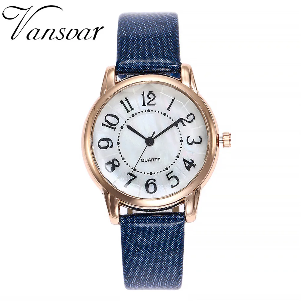 

Fashion Temperament Watch for Women Vansvar Women's Casual Quartz Leather Band Newv Strap Watches Analog Wristwatch часы #15