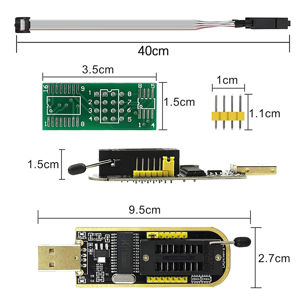 Оригинальный модуль USB программатора CH341A 24 25 серия EEPROM флеш-BIOS + зажим SOIC8 SOP8 для