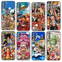 popular anime one piece for samsung galaxy s22 s21 s20 fe ultra pro lite s10 5g s10e s9 s8 plus black shockproof tpu phone case