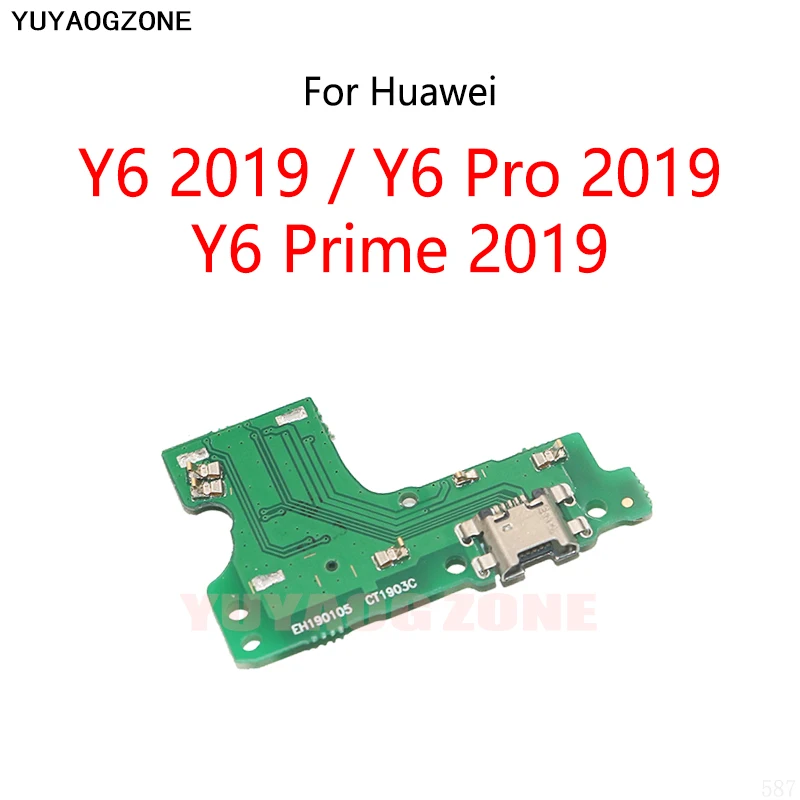 

10 шт./лот для Huawei Y6 Prime 2019/ Y6 Pro 2019 USB-порт для зарядки, разъем, штекер, гибкий кабель, модуль зарядной платы