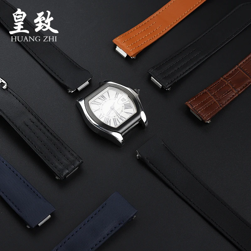 Быстросъемный нейлоновый ремешок для наручных часов 19 мм из коровьей кожи