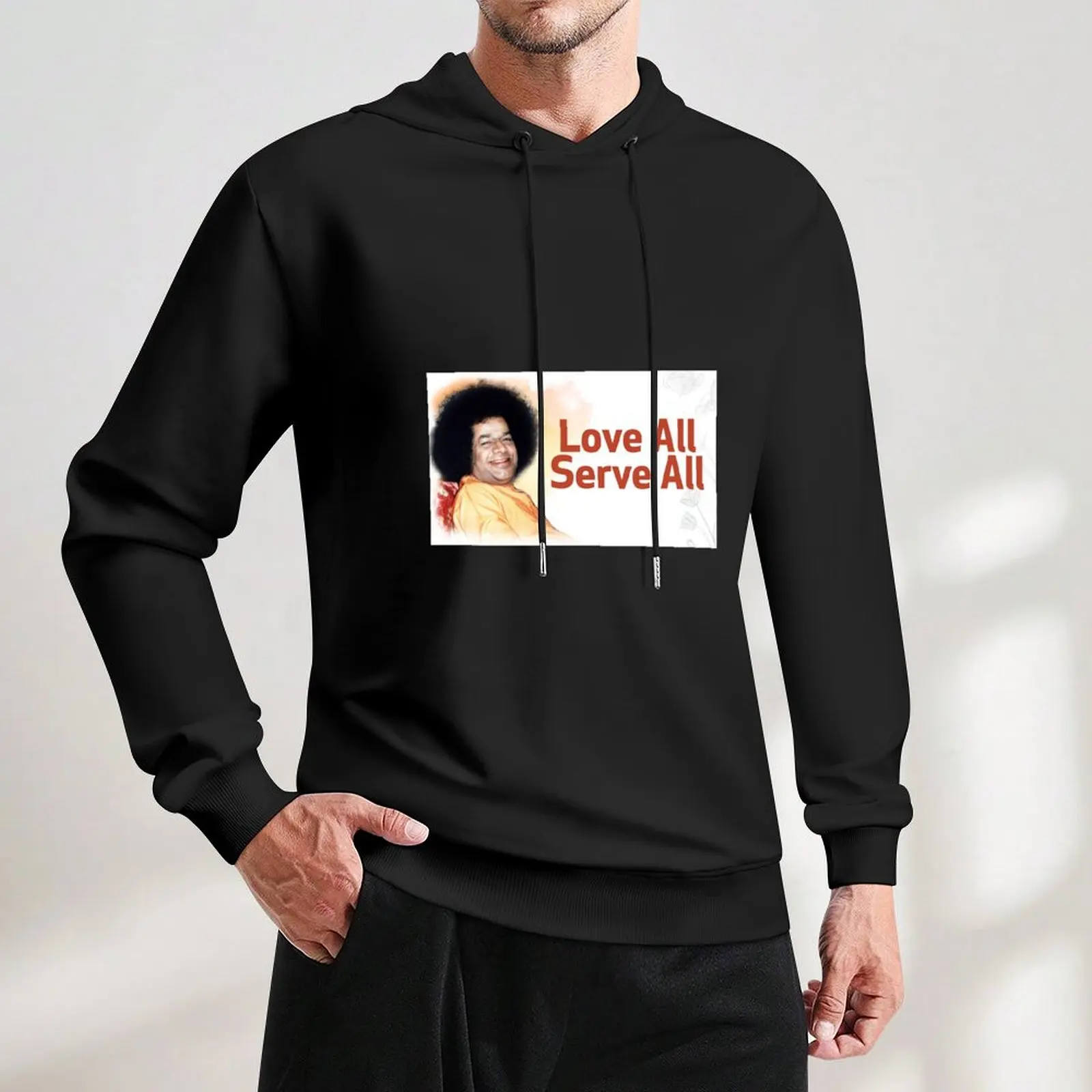 Sathya Sai Baba Love All Serve Пуловер с капюшоном Одежда в корейском стиле новые толстовки и