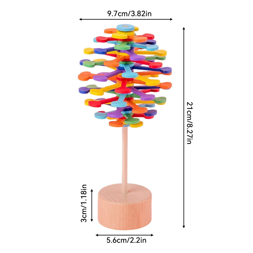 

Rotating Lollipop Solid Wood Parent-child Game Educational Toys Decompression Ornament Home Relief Decoration Gifts