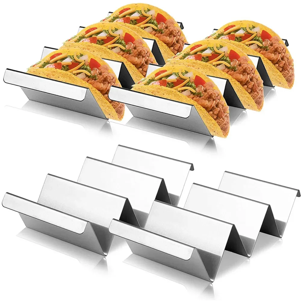

Pcs Stainless Steel Taco Holder Tray Type Oven Safe Baking Rack for Pancake - Perfect for Home Use.