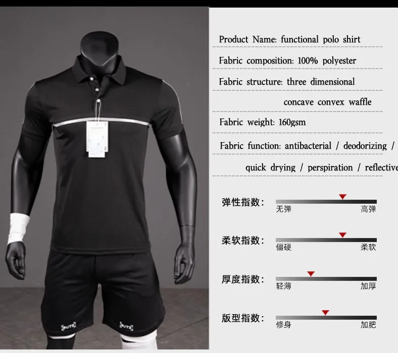 Men's Golf Shirt Luxury Functional Business Casual Polo Shirt Quick-drying Lightweight Lapel Short Sleeve T-shirt for Man Summer