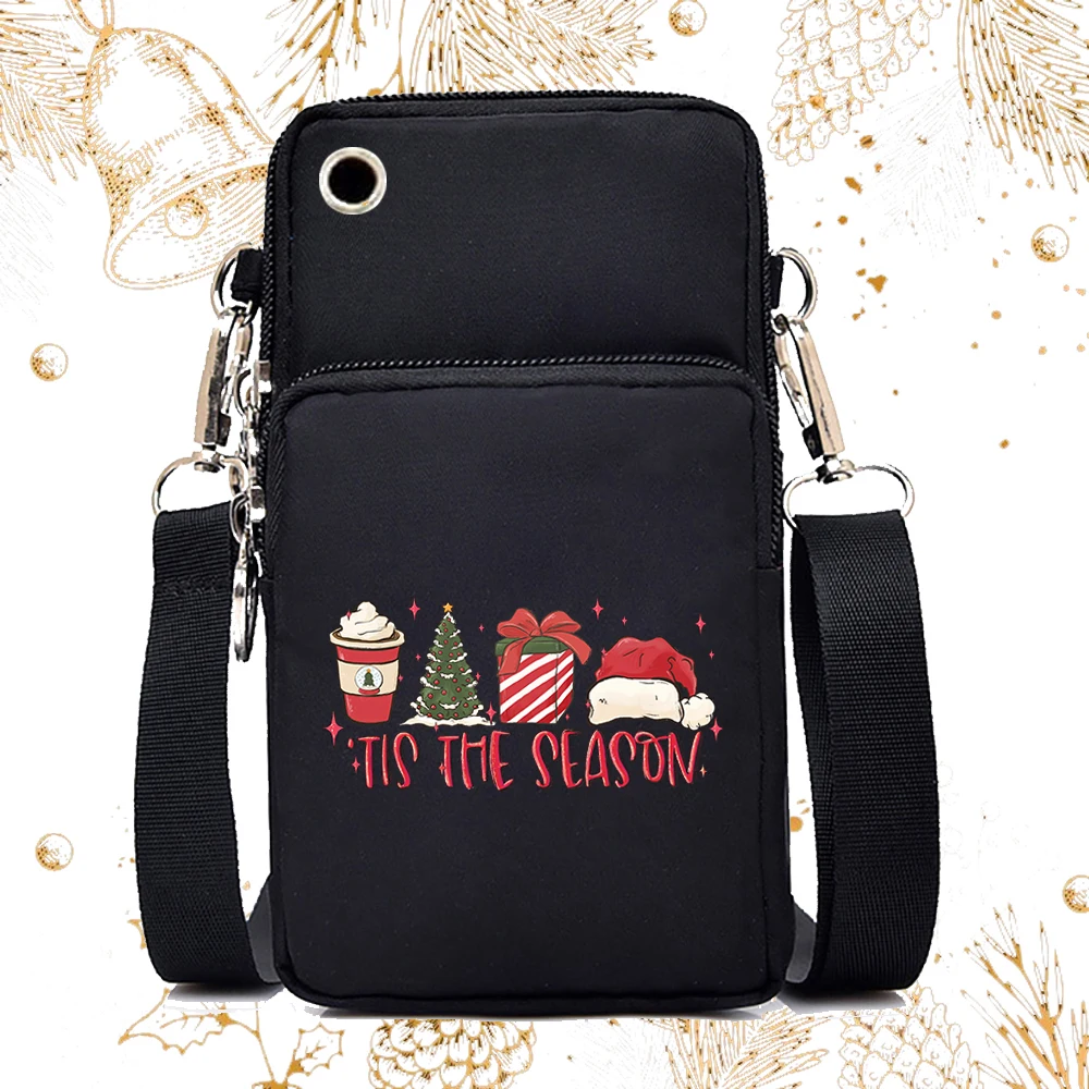 Small Crossbody Bags for Women Tis The Season Print Fashion Christmas Mini Mobile Phone Bag Funny Xmas Gift Woman Purse Handbags
