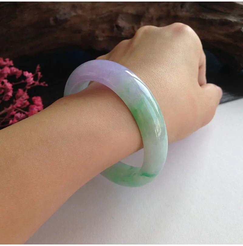 

Jewelry Natural Emerald Green Light Purple Bracelet Elegant Princess Fashion Luck Bangles