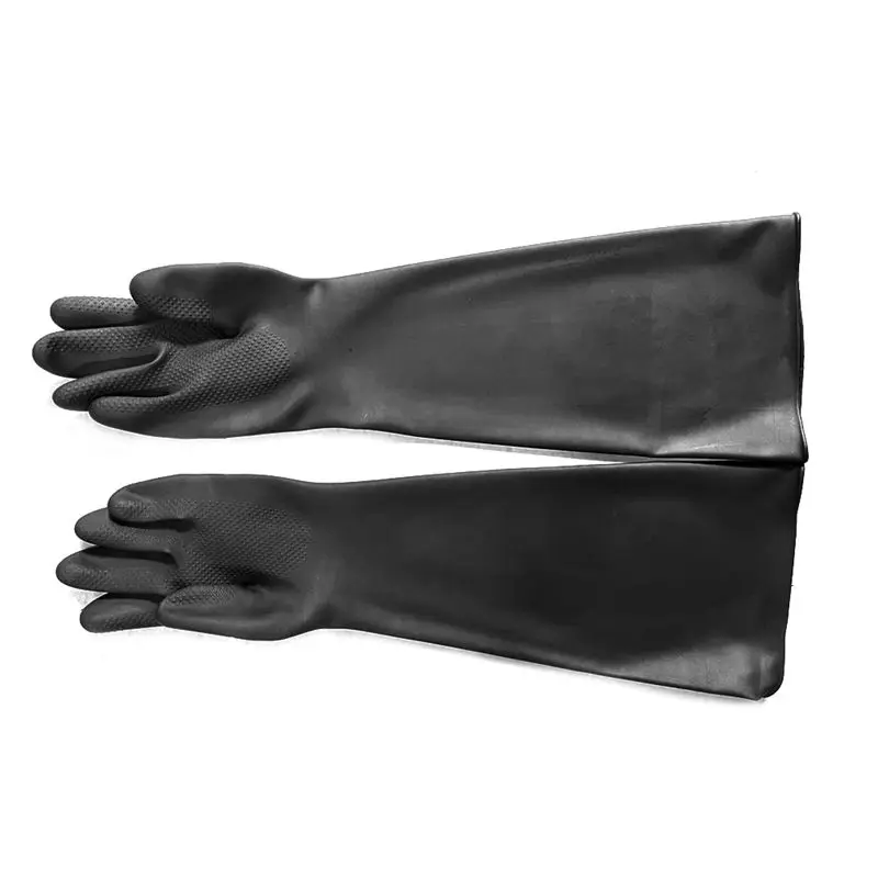 Фото Перчатки для пескоструйной обработки Blast Rubber, 60 см, черные, прочные, для пескоструйных аппаратов и камер, запчасти для пескоструйщиков №3