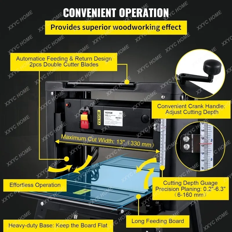Строгальный станок толщина 13 дюймов 2000 Вт 8000 об/мин 15 А