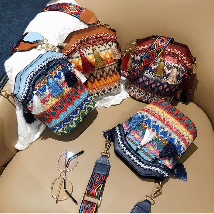поясная сумка Ethnic Tassel Bucket Bag Fashion Retro Versatile Messenger Shoulder Bag Linen Chest Bag Fanny Pack Crossbody Bag