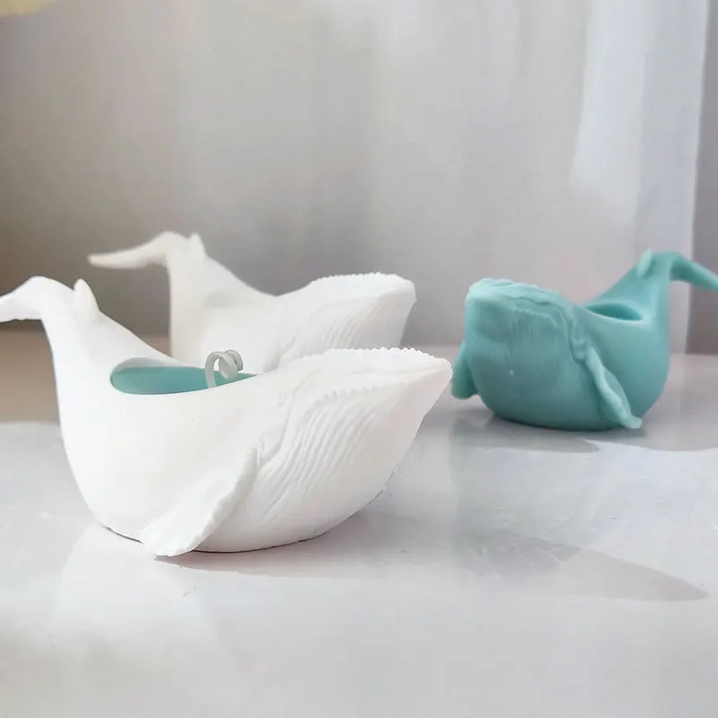 Кит свеча искусственная цемент подсвечник форма 3D гипсовая пепельница украшение