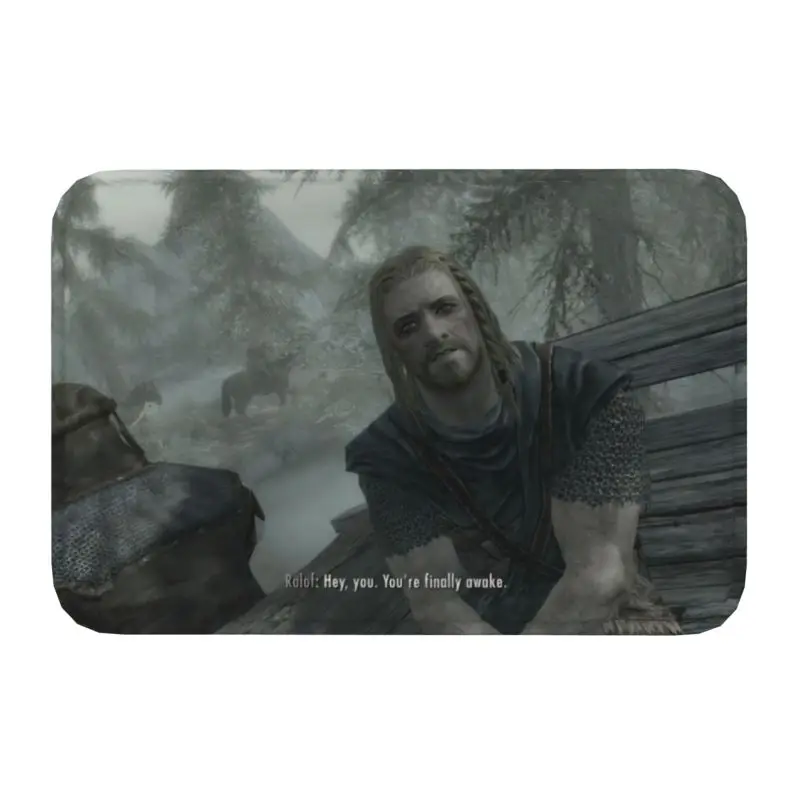 

Hey You Youre Finally Awake Skyrim Meme Doormat Mat Anti-Slip Bath Kitchen Balcony Rug Carpet 40*60cm Toilet Footpad