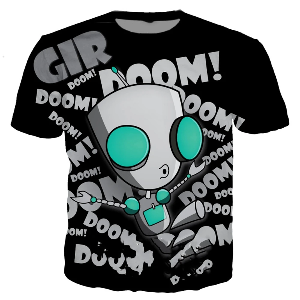 

Мультфильм Аниме Invader ZIM футболка для мужчин женщин 3D печать Harajuku стиль повседневные топы XXS-6XL