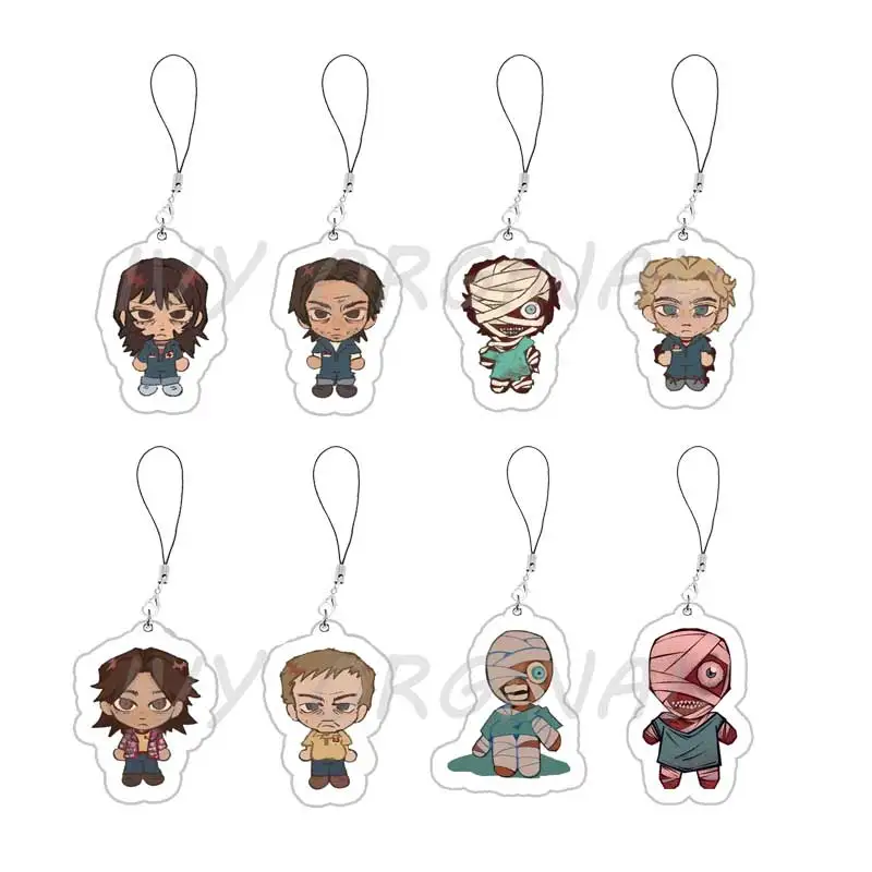 Фото Горячая игра ужасов Chibis, подвески для мобильного телефона, милый Arcylic Jimmy Curly Anya Sallyface, маленькая цепочка для телефона, брелок для друзей, геймер, подарок №1