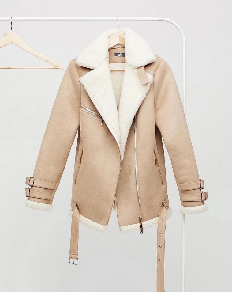 Модное женское пальто с шалевым воротником на молнии кардиган толстая кожаная