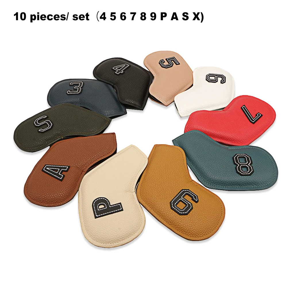 

Pack of 10 Universal Golf Club Headcovers Portable Decorations Head Cover with Number Tag Protector Covers Supplies Outdoor