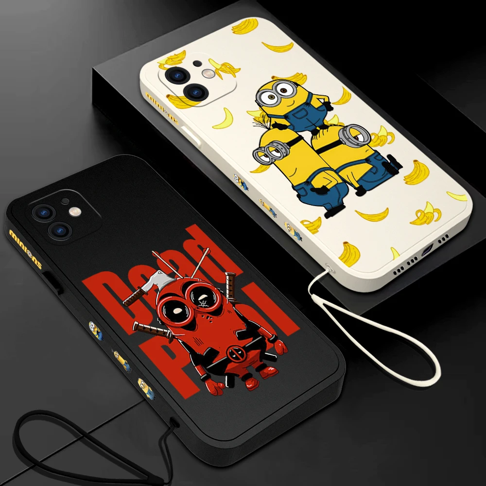 

Cartoon Funny M-Minion Phone Case For Xiaomi Redmi Note 12 11 11T 10 10S Pro Plus 10C 9A 9C 9T K40 K50 K60 4G 5G With Hand Strap
