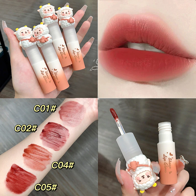 

Cute Lip Gloss Matte Velvet Sexy Red Tint Liquid Lipstick Waterproof Lipgloss Lasting Lip Glaze Korean Makeup Cosmetics