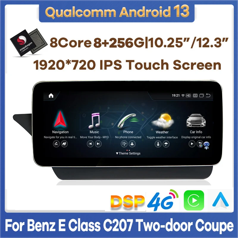 

Android 13 Qualcomm 6+128G Car Multimedia Player GPS Radio Stereo for Mercedes Benz E Coupe W207 A207 C207 2009-2016 CarPlay